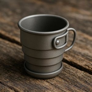 Ultra Compact Titanium Collapsible Cup for Extreme Lightweight Backpacking