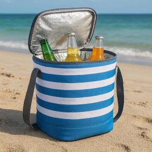 Insulated Collapsible Cooler Bucket for Beach Picnics and Beverages