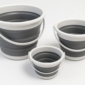 Multipurpose Collapsible Utility Bucket Set of Three in Different Sizes