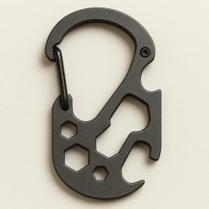 Multitool Carabiner with Built in Bottle Opener and Hex Wrenches